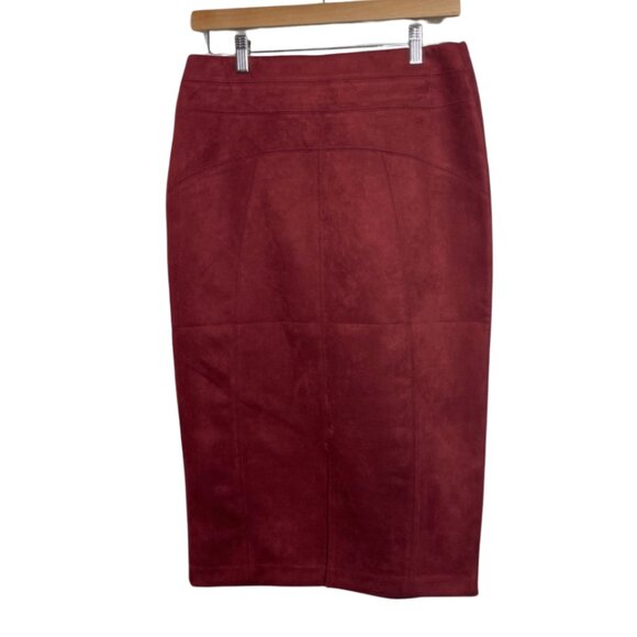 MARC NEW YORK | Burgundy Faux Suede Pencil Skirt | Size S - Picture 5 of 10
